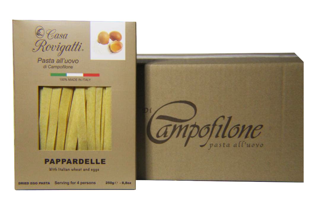 Pappardelle Egg Gourmet Pasta (Pack of 4) - Italian Gourmet Pasta From the Region of Di Campofilone - Imported Gourmet Italian Egg Pasta - 8.8 ounces
