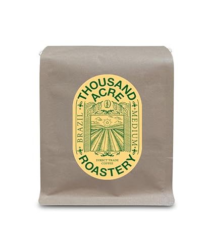 Thousand Acre Roastery | Premium Brazilian Ground Coffee Medium Roast | From Cerrado, Brazil | Best Coffee Grounds for Ultimate Flavor | Authentic