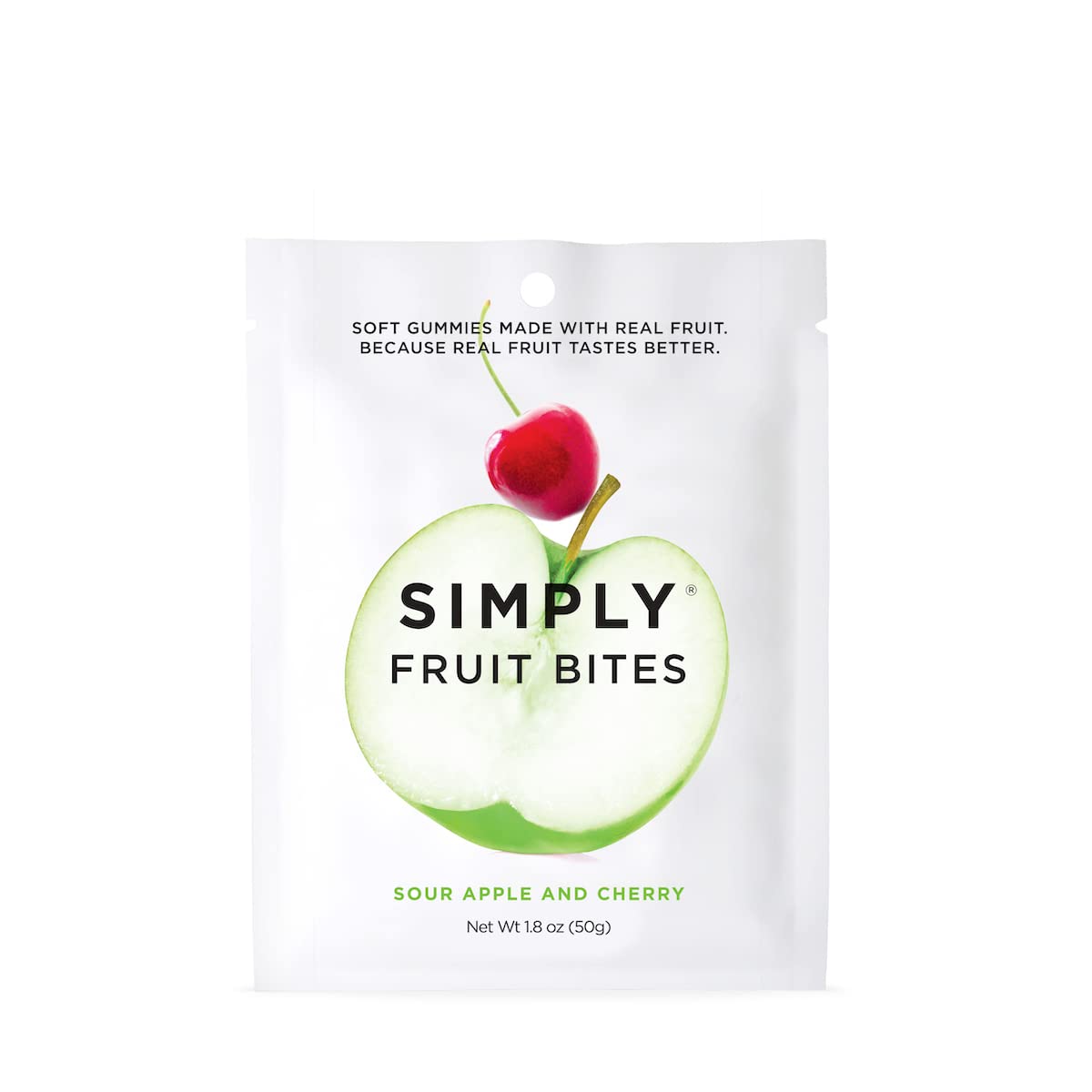 Simply Gum, Sour Apple and Cherry Fruit Bites, 1.8 Ounce