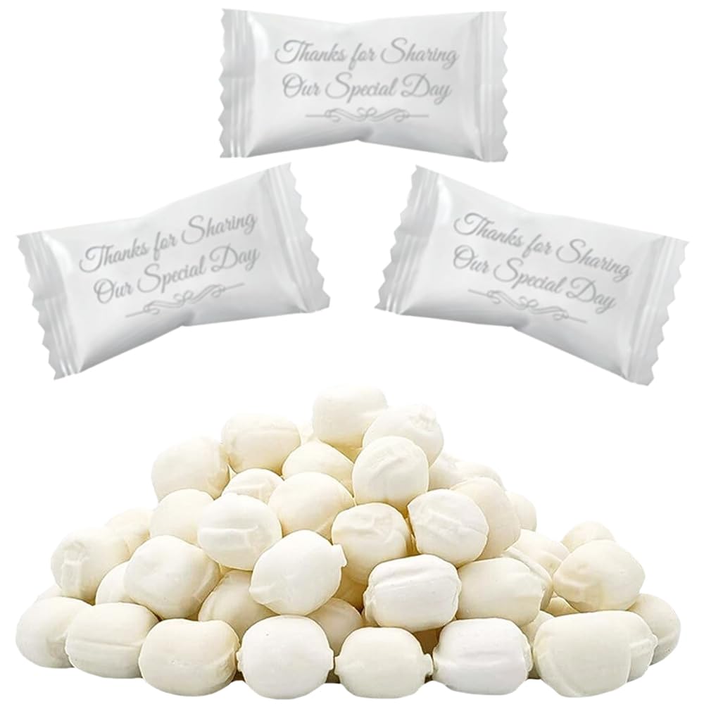 The Dreidel Company 110-Pack Wedding Buttermints, Mint Candies, After Dinner Mints, Butter Mint Candy, Fat-Free, Individually Wrapped (110 Pieces)