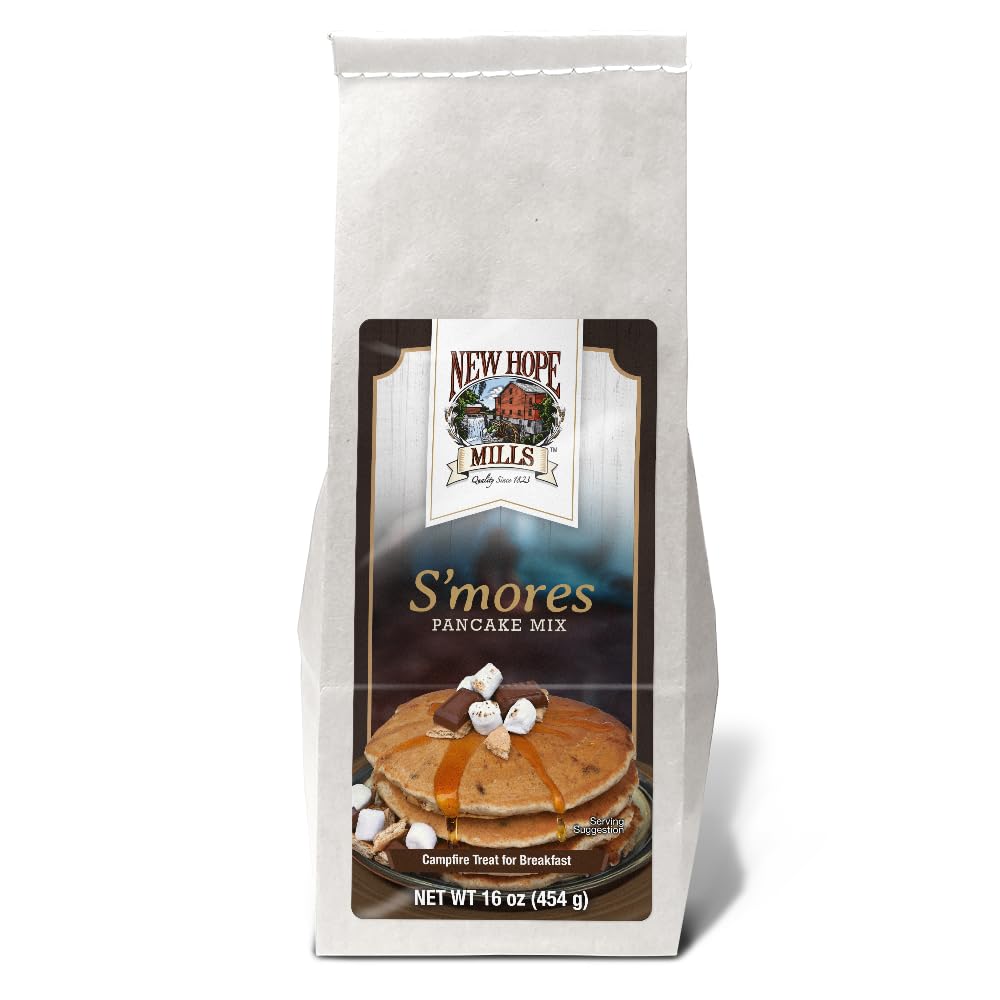S'mores Pancake Mix by New Hope Mills, A Delicious Campfire Treat for Breakfast! - 16 oz