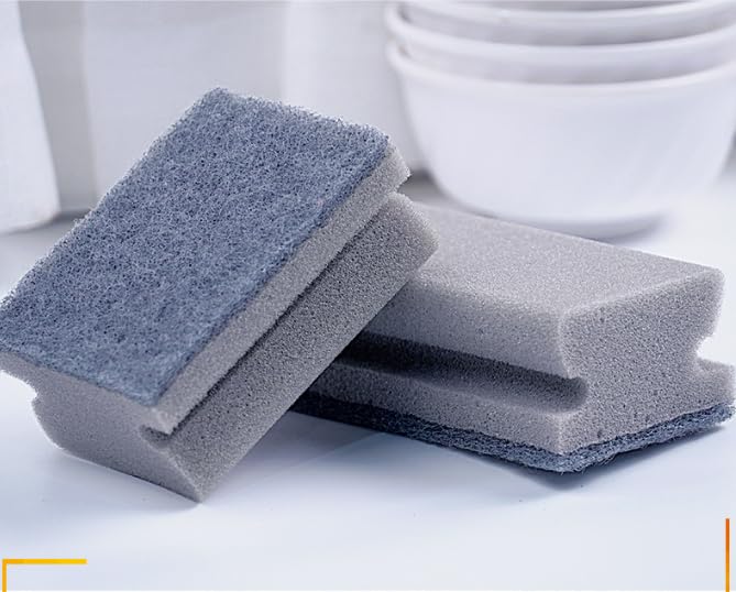 Multifunction Scrub Sponge Protects Nails and Fingers - Sponges for Cleaning Remove Tough Stains, Grease, Residue (Gray 13 * 7 * 4.3cm 3 pcs)