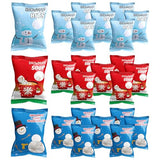4E's Novelty 24 Packets 3 Assorted Christmas Mini Marshmallows - Individually Wrapped Snowman Marshmallows Packs for Hot Chocolate & Hot Cocoa