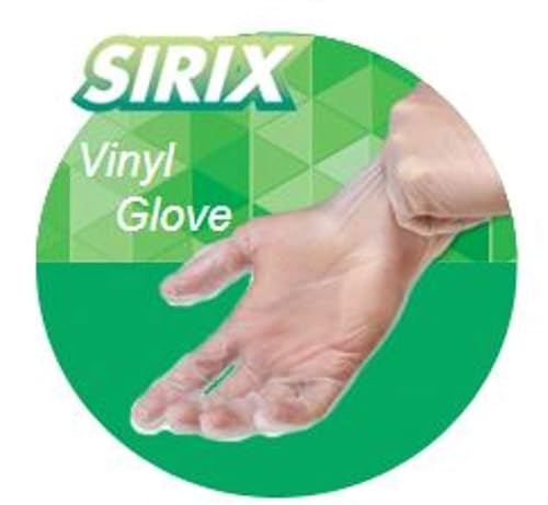 Sirix Vinyl Gloves, Powder Free, Medium, 100 Per Box, clear (SCPFVGFH04-Box)