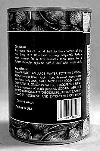 The Black Pearl Clam Chowder New England Famous Condensed Soup, 15 Ounce (3 Cans)