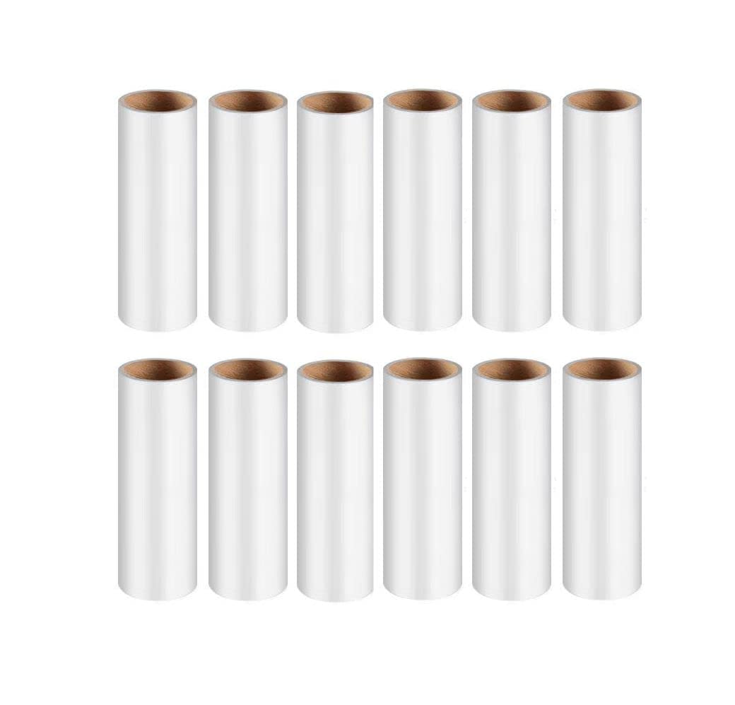 Lint Roller Refills for Pet Hair -1080 Sheets(12packs), 6.3 in Long,1.5 in Diameter,Extra Sticky for Clothes Dog &Cat Hair