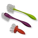 Handy Housewares 3 Piece Durable Dish Cleaning Scrubbing Brush Set - Multiple Brush Sizes