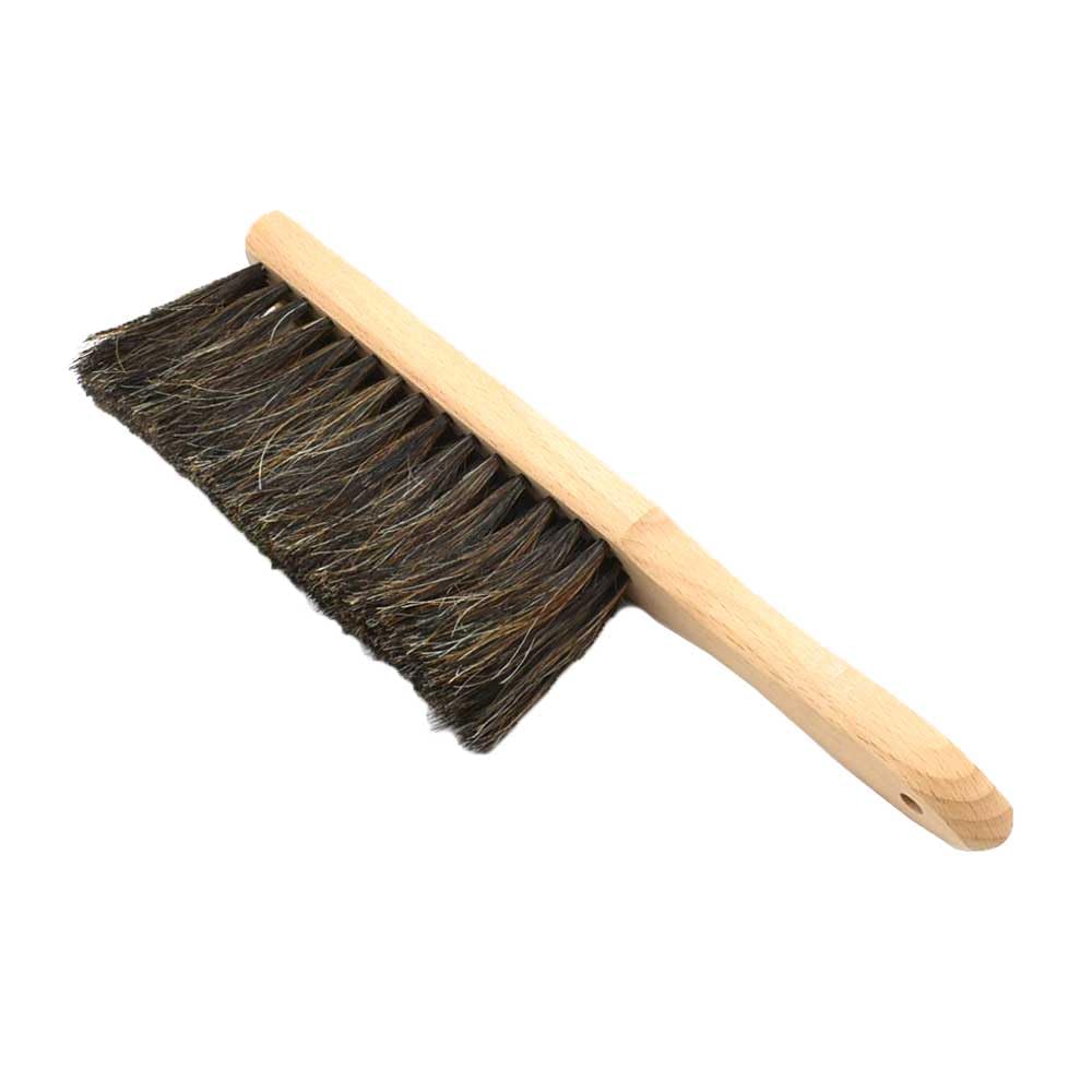 Big Horn 13020 Natural Horsehair Handheld Counter Duster with Wood Handle - 2 Inch Head Width, 13 Inch Overall Length