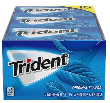 Trident Original Flavor Sugar Free Gum, 15 14-Stick Packs (210 Sticks) Sweet EZ Dream