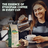 KIAA Ethiopian Premium Whole Bean Dark Roast - 12oz, 100% Organic Arabica, Full-Bodied Bold Flavor, Rich & Smooth, Perfect for Espresso, French Press