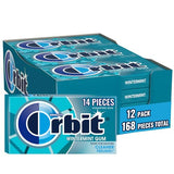 ORBIT Wintermint Sugar Free Individually Wrapped Chewing Gum Mint Bulk Box , 12 Packs of 14-Pieces (168 Total Pieces)