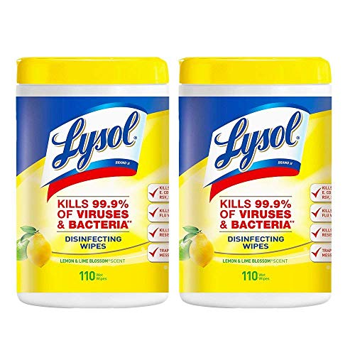 Lysol Disinfecting Wipes - Lemon & Lime Blossom 110 ct (Pack of 2)