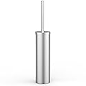 Stainless Steel Toilet Brush and Holder Set Brushed Silver Heavy Duty Toilet Bowl Brush with Long Handle for Bathroom and Farmhouse (Silver)