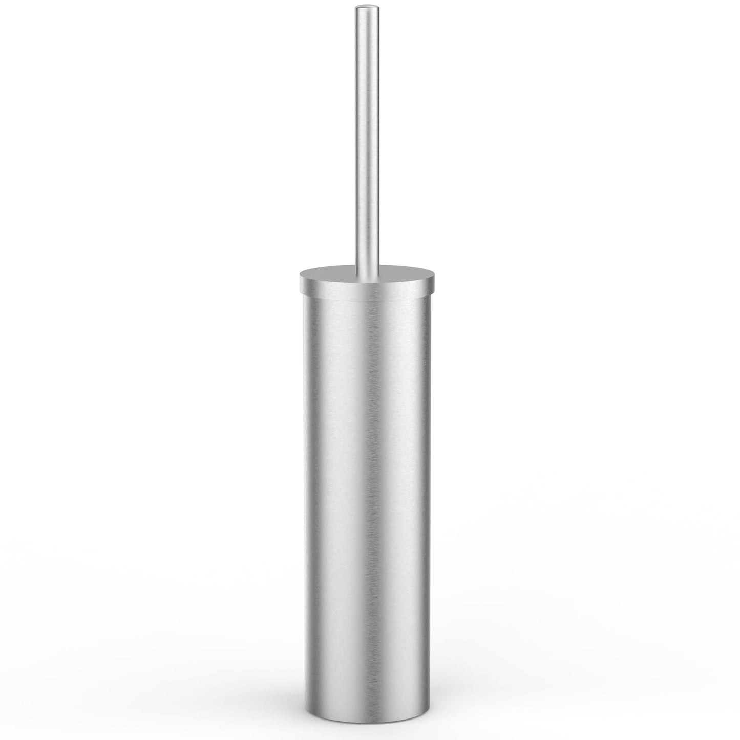 Stainless Steel Toilet Brush and Holder Set Brushed Silver Heavy Duty Toilet Bowl Brush with Long Handle for Bathroom and Farmhouse (Silver)