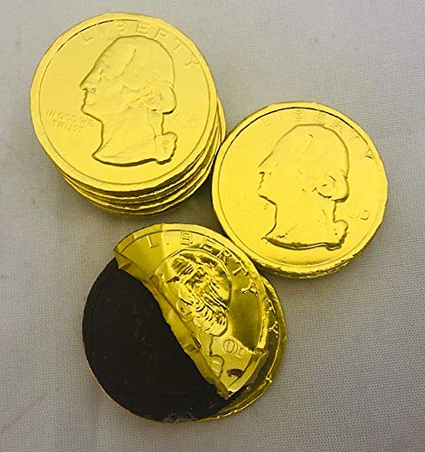 RiverFinn St. Patrick's Day Milk Chocolate Foil Wrapped Gold Quarter Coins, (10 Pounds) Perfect for Leprechaun Traps, Parties, Gifts, Favors, Game