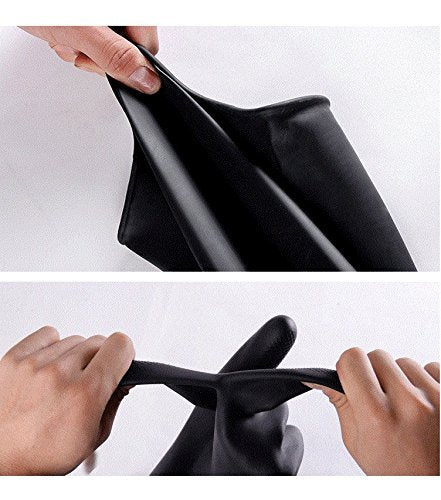 Hoocozi 1Pair Extra Long Reusable Black Latex Gloves, 23.6"
