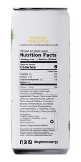 UPTIME Energy Drink, Mango Pineapple, 12 Pack, Vitamin C, L Theanine, Calcium, Sugar Free Energy Drinks for Focus Support, 142mg of Natural Caffeine