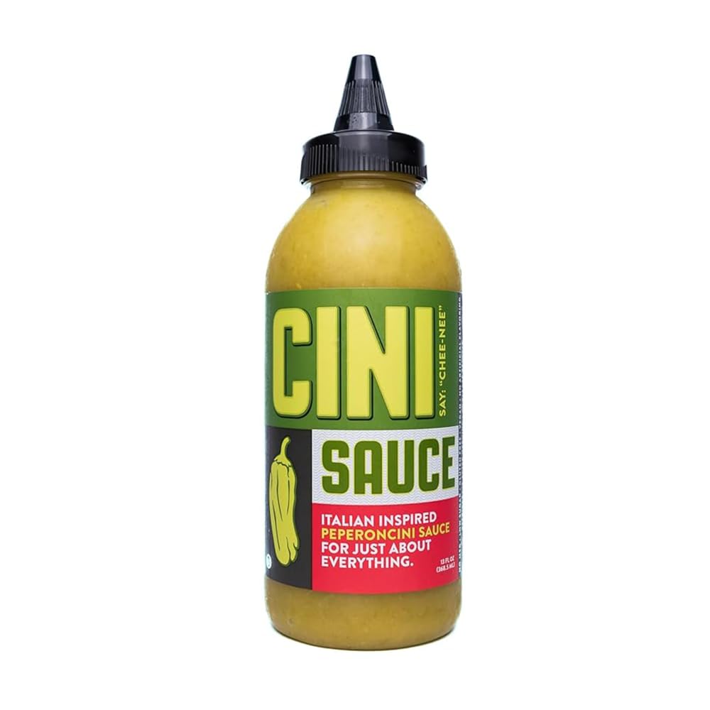 CINI Sauce - Italian-Inspired Peperoncini Hot Sauce - 13oz - Vegan, Gluten Free, No MSG, Low Sugar - Perfect for Pizza, Tacos, Fries, Wraps