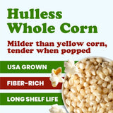 Food to Live Organic White Popcorn Kernels, 1.5 Pounds - Hulless Uncooked Whole Corn Ideal for Popping. USA Grown, USDA Certified. Non-GMO, Vegan