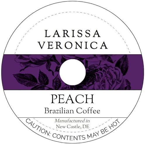 Peach Brazilian Coffee (Single Serve K-Cup Pods) (Gourmet, Naturally Flavored, Whole Coffee Beans) (12 pods, ZIN: 573970)