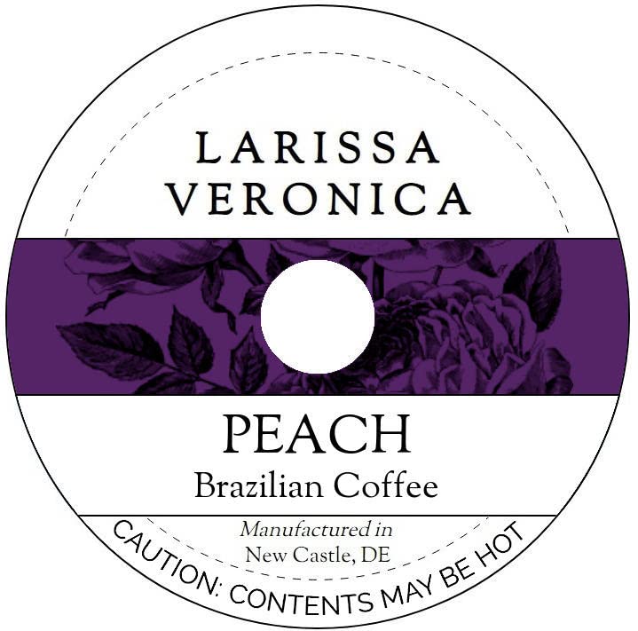 Peach Brazilian Coffee (Single Serve K-Cup Pods) (Gourmet, Naturally Flavored, Whole Coffee Beans) (12 pods, ZIN: 573970)