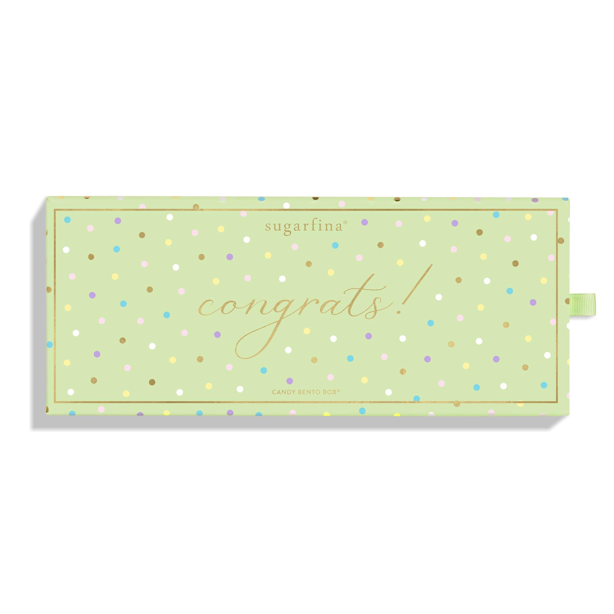 Sugarfina Congrats 3 Piece Candy Bento Box | Confetti Caramels, Sparkling Stars, Sugar Lips