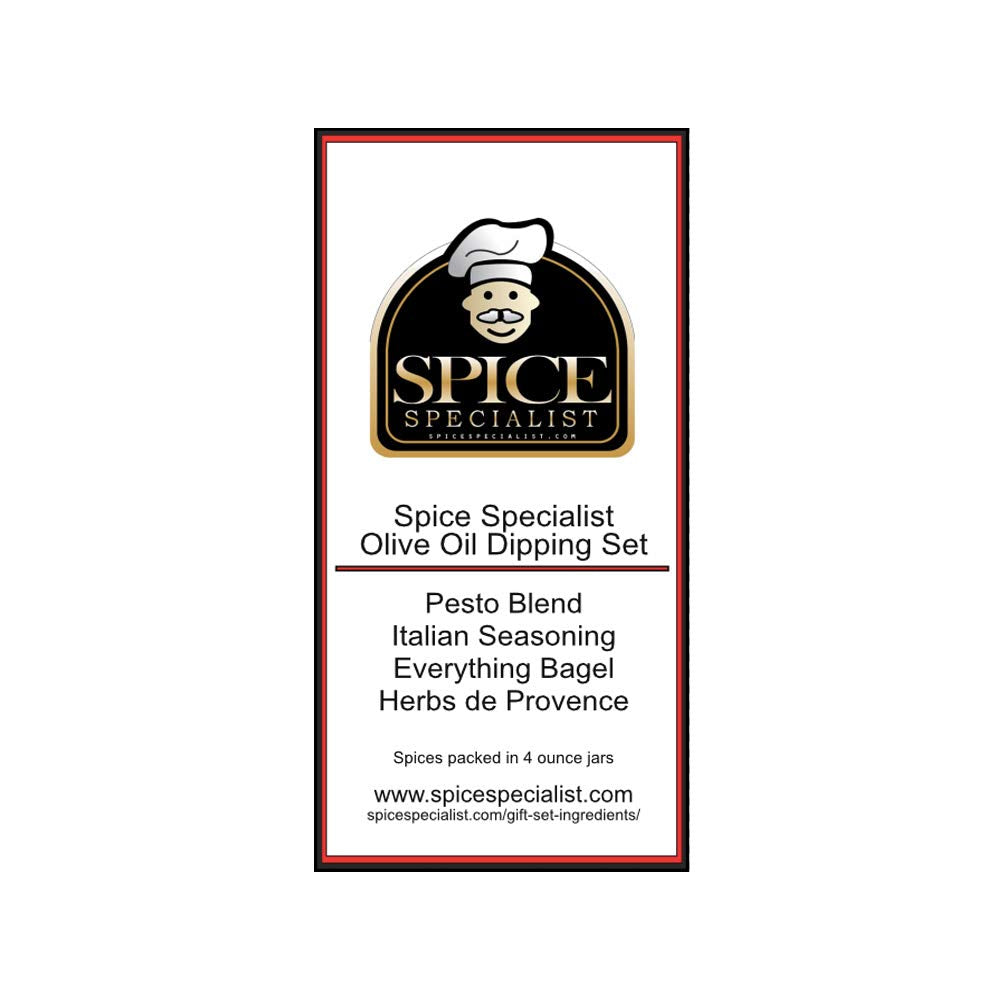 Olive-Oil Seasoning for Bread Dipping Assortment Set - Contains: 4 Assorted Plastic Jars - KOSHER
