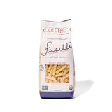 Carlino's Dried Fusilli| Organic Durum Wheat Semolina | Bronze Die Cut | Air Dried | Non-GMO, USDA Organic, Made in Italy, 17.6 Oz (Pack of 4)
