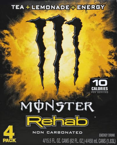 Monster Rehab, Tea + Lemonade, 15.5 fl oz, 4 Pack