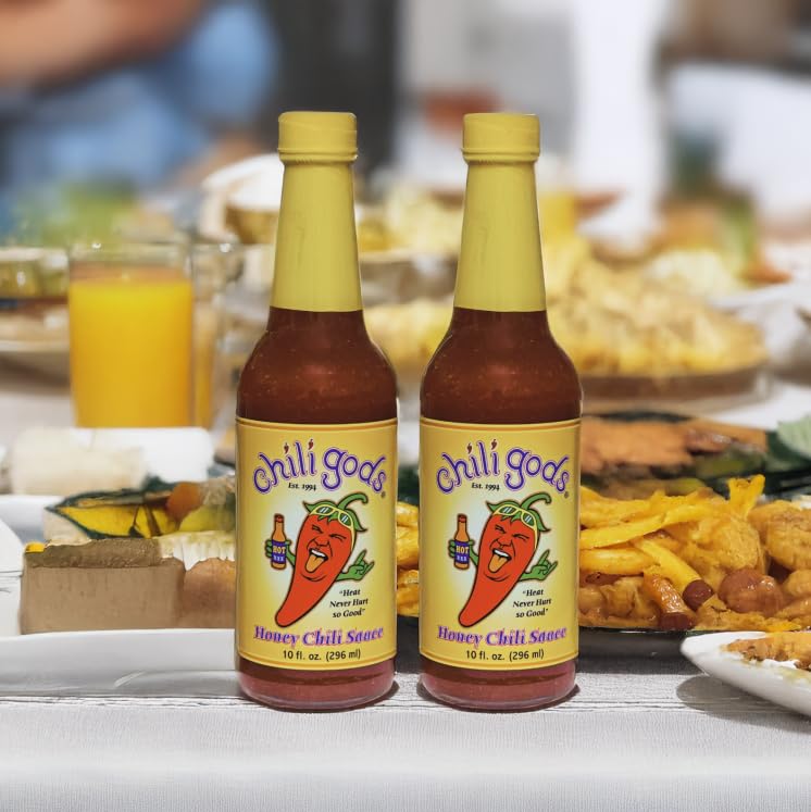 CHILIGODS Honey Chili Sauce, Award Winning Sauce Made with Honey, Pineapple, and Jalapeño Puree, 2 Pack, 10 oz.…
