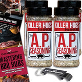 Killer Hogs AP Seasoning All Purpose Premium BBQ Barbecue Rub 4 pk (56 oz) I Plus Guide & Bottle Opener (6 Items)!
