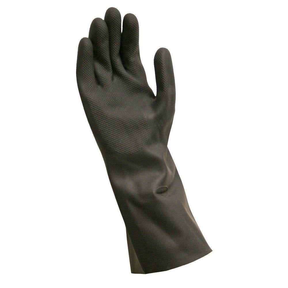 Grease Monkey Neoprene Long Cuff Gloves, Large, For washing dishes, cleaning cars, handling chemicals, or for extra grip,Black