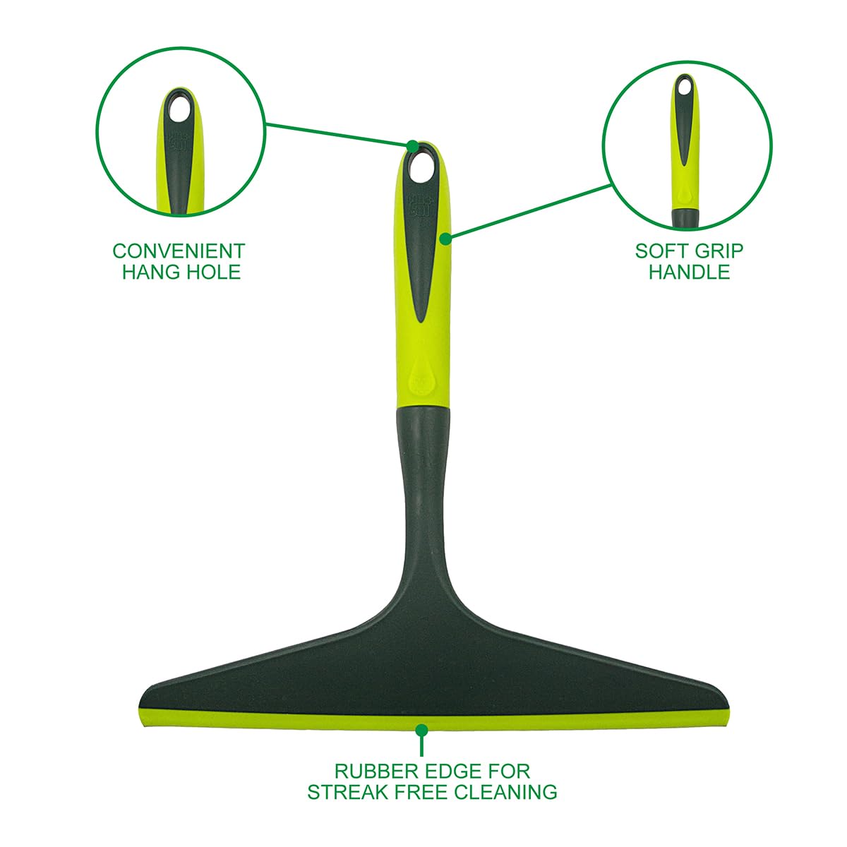 Pine-Sol Durable Plastic Squeegee - All-Purpose Cleaning Tool | Streak-Free Drying for Windows, Bathroom, Shower Doors, Car Glass