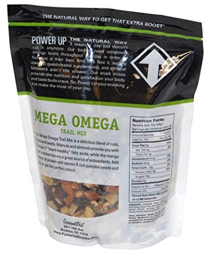 GourmetNut Power Up Trail Mix, Mega Omega Trail Mix 26 oz - SET OF 2