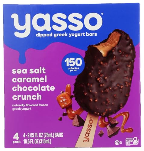 Yasso Sea Salt Caramel Chocolate Crunch Frozen Yogurt Bars, 10.6 FZ