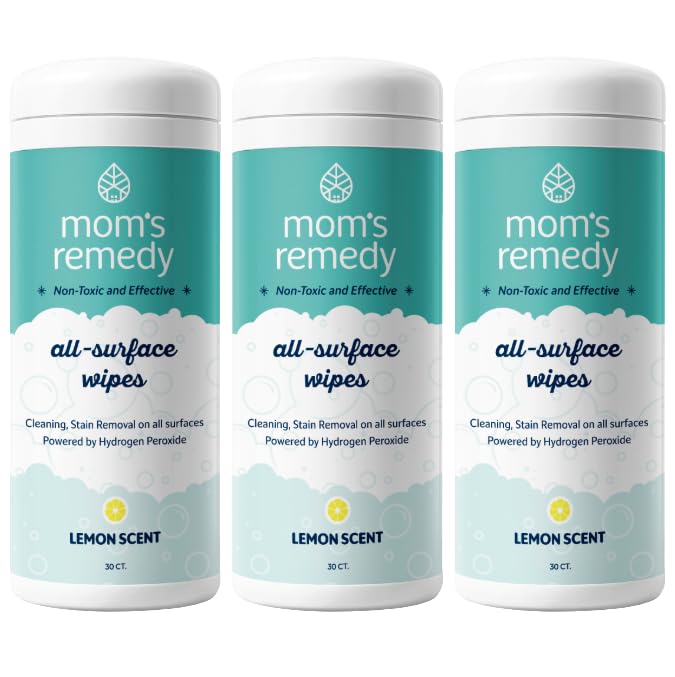 MOMREMEDY Hydrogen Peroxide Cleaning Wipes | All Purpose Cleaner and Stain Remover | Multipurpose for Kitchen, Bathroom, All Surfaces