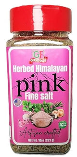 Geenafoods Herbed Himalayan Pink Fine Salt, Artisan Crafted with Garlic, Onion, Rosemary, Basil, Parsley, 10oz more ,Gourmet .| All quality | Non GMO