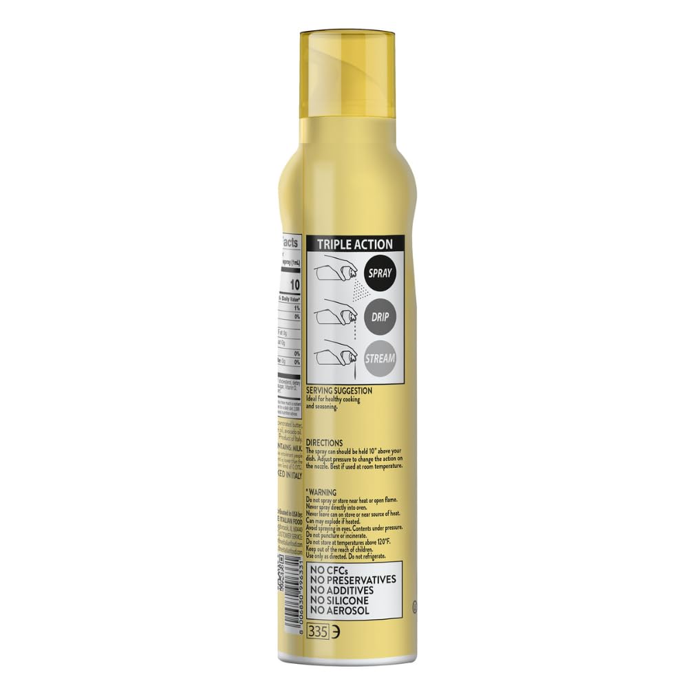 Mantova Ghee Butter Spray with Olive Oil and Avocado Oil - High in Naturally Balanced Omega Fatty Acids, Perfect for High-Heat Cooking, Baking, and Grilling, 5 Fl Oz Non-Aerosol Spray Bottle