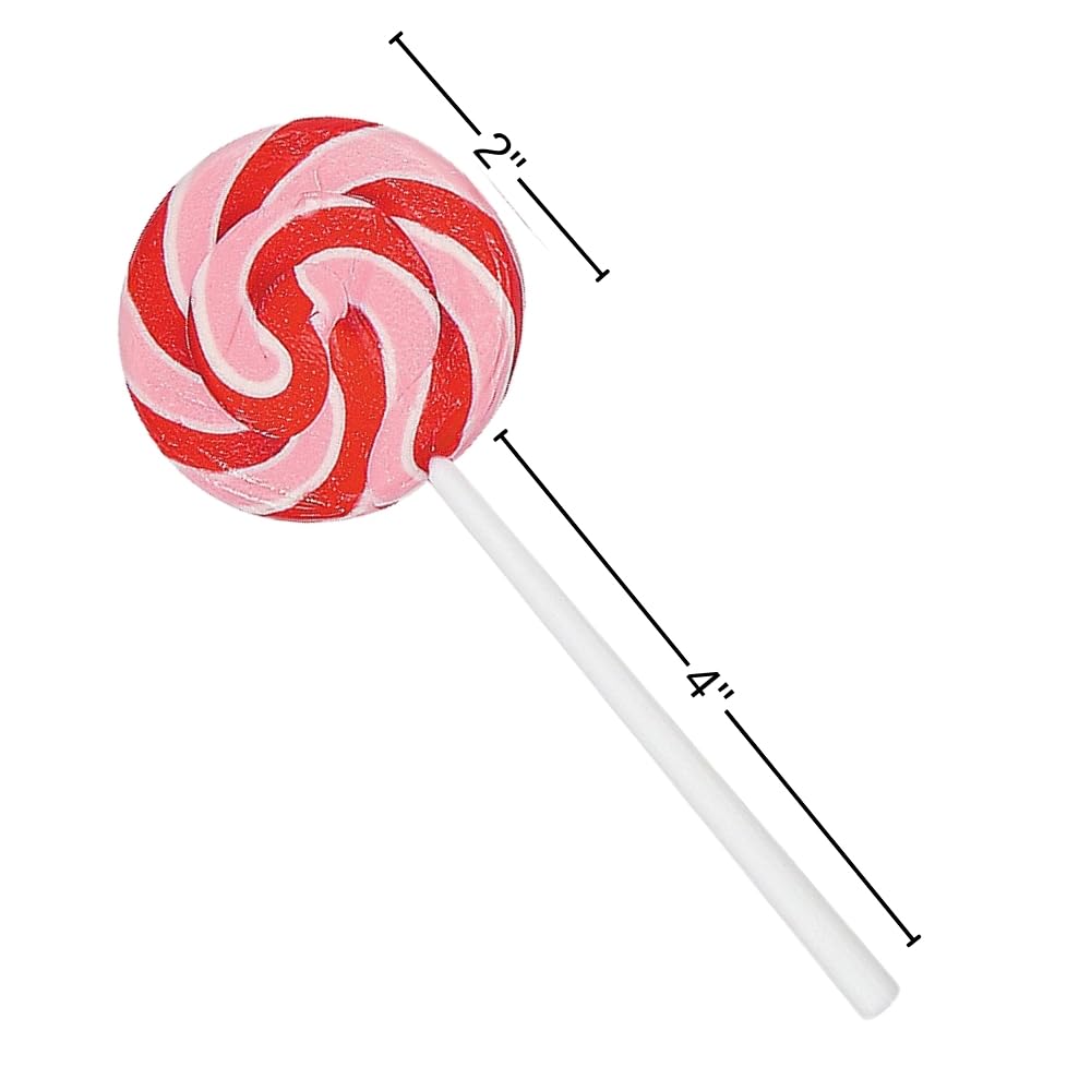 Sweet On You Valentine Swirl Suckers - Strawberry Flavor - Red White Pink (12 individually wrapped lollipops) Valentine's Day Candy