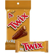Arilon packs ofTWIX, Caramel Cookie Chocolate Candy Bar, Full Size Bar, 50g per bar (4 full size bars)
