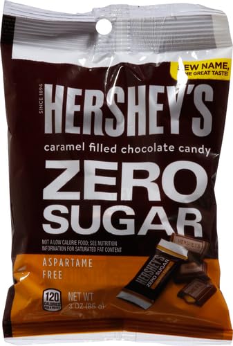 Hershey's Sugar-Free Milk Chocolate Caramel Filled, 3-Ounce Bags (Pack of 12)