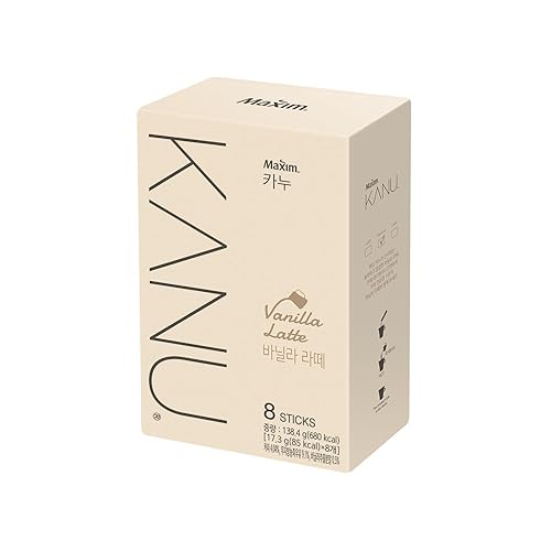 Kanu Vanilla Latte Korean Instant Coffee, Camping Essentials 17.3g x 8 Sticks