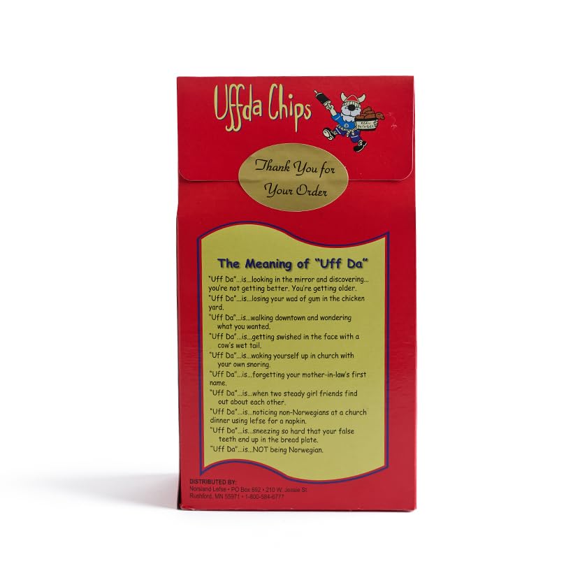 Uffda Chips -2 pack - Made From Real Lefse - 6 oz. By Norsland Lefse (Cinnamon Sugar)