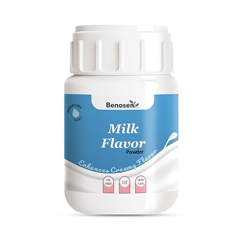 Benosen Milk Flavor Powder, Vegan Non-Dairy Dairy-Like Flavoring for Baking Coffee Milk Tea & Desserts, Food-Grade, Allergen-Free, Long Shelf Life, 3