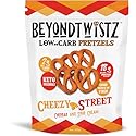 BeyondTwistz Low Carb Pretzels, Cheezy Street, Keto Friendly, 2g Net Carbs, 18g Protein, Powered By HealthSense® High Fiber Wheat Flour, Family Size