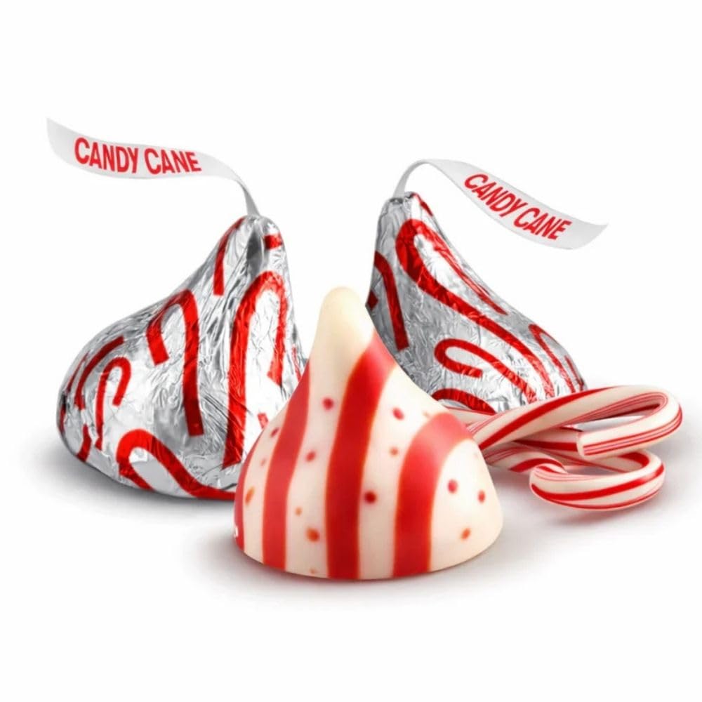 Candy Cane Mint White Creme Candy Pieces with Crunchy Bits Bulk Bag - 5 lb (Approx. 500 pieces)
