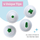 Sweets Indeed Christmas Cookie Decorating Kit - 11.31 oz | 3 Frosting Tubes (Red, Green & White) + 4 Decorating Tips + 2.5 oz Holiday Sprinkles