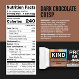 KIND Protein MAX Variety Pack, Dark Chocolate Crisp, Raspberry Cocoa Crisp, Crispy Chocolate Peanut Butter, 20g Protein, Low Sugar, 12ct