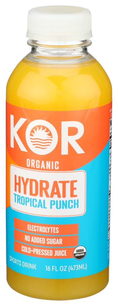 Kor Shots, Drink Hydrate Tropical Punch Organic, 16 Fl Oz