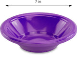 DecorRack 24 Small Plastic Bowls, 7 inch Disposable 12 oz Serving Bowl, Fruit Snack, Popcorn, Soup, and Salad, Kids Birthday and Holiday Party